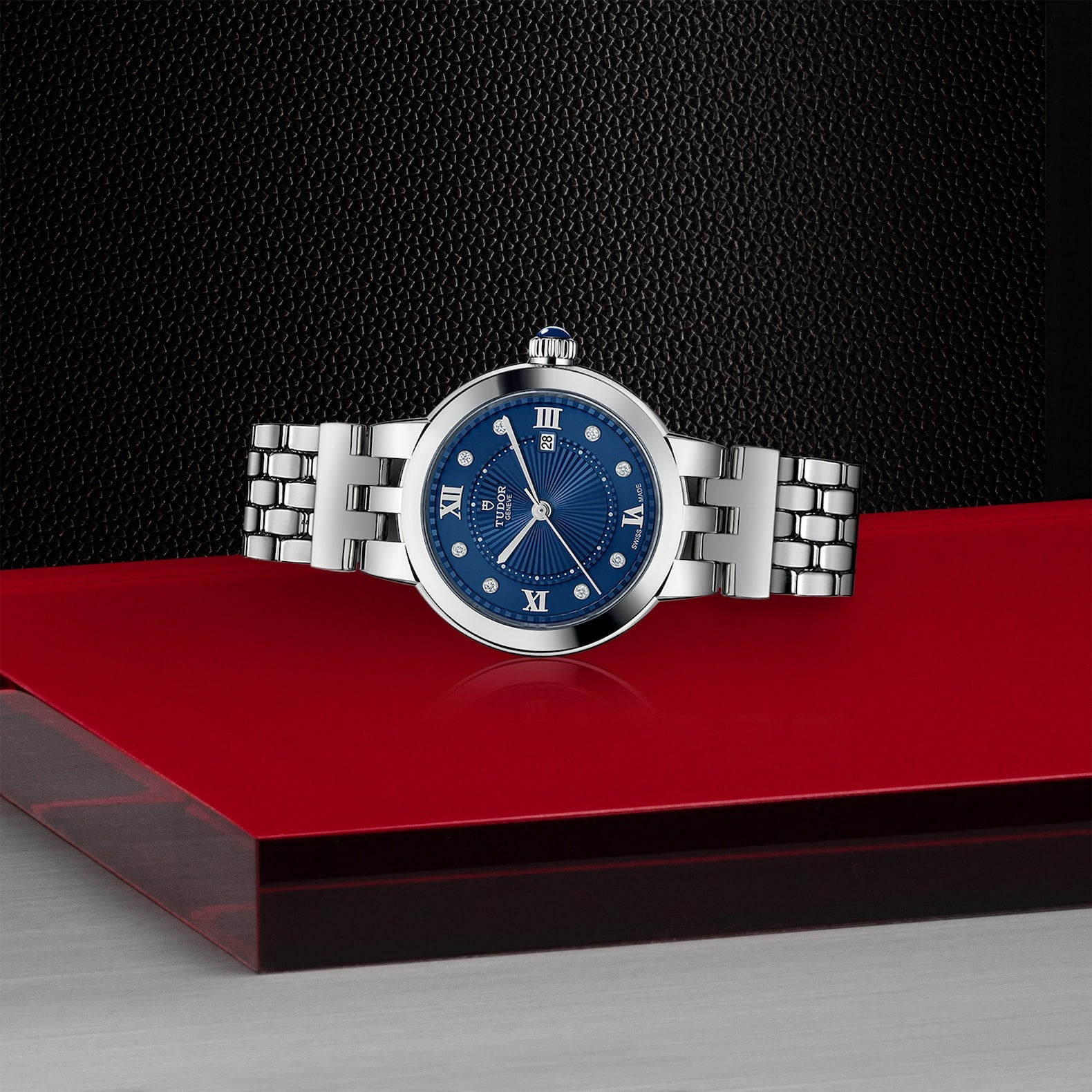 Clair de Rose 30mm Blue Diamond Dial Ladies Bracelet Watch