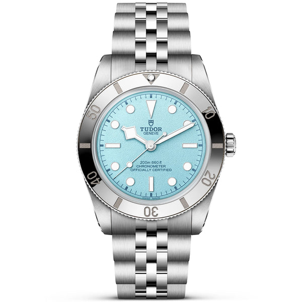 TUDOR Black Bay 54 37mm Lagoon Blue Dial Five-Link Bracelet Watch - Berry's Jewellers