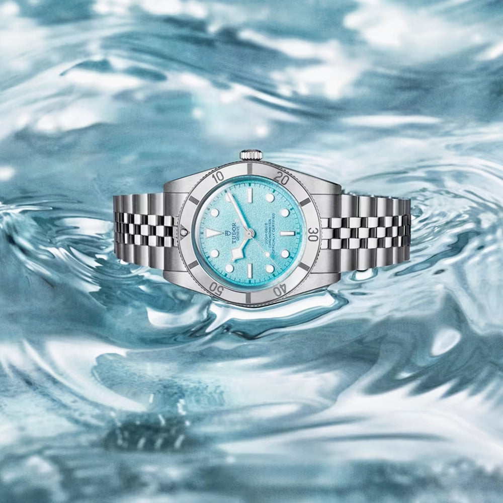 TUDOR Black Bay 54 37mm Lagoon Blue Dial Five-Link Bracelet Watch - Berry's Jewellers