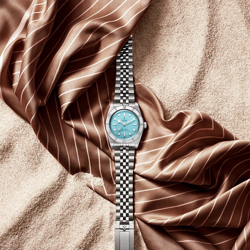 TUDOR Black Bay 54 37mm Lagoon Blue Dial Five-Link Bracelet Watch - Berry's Jewellers