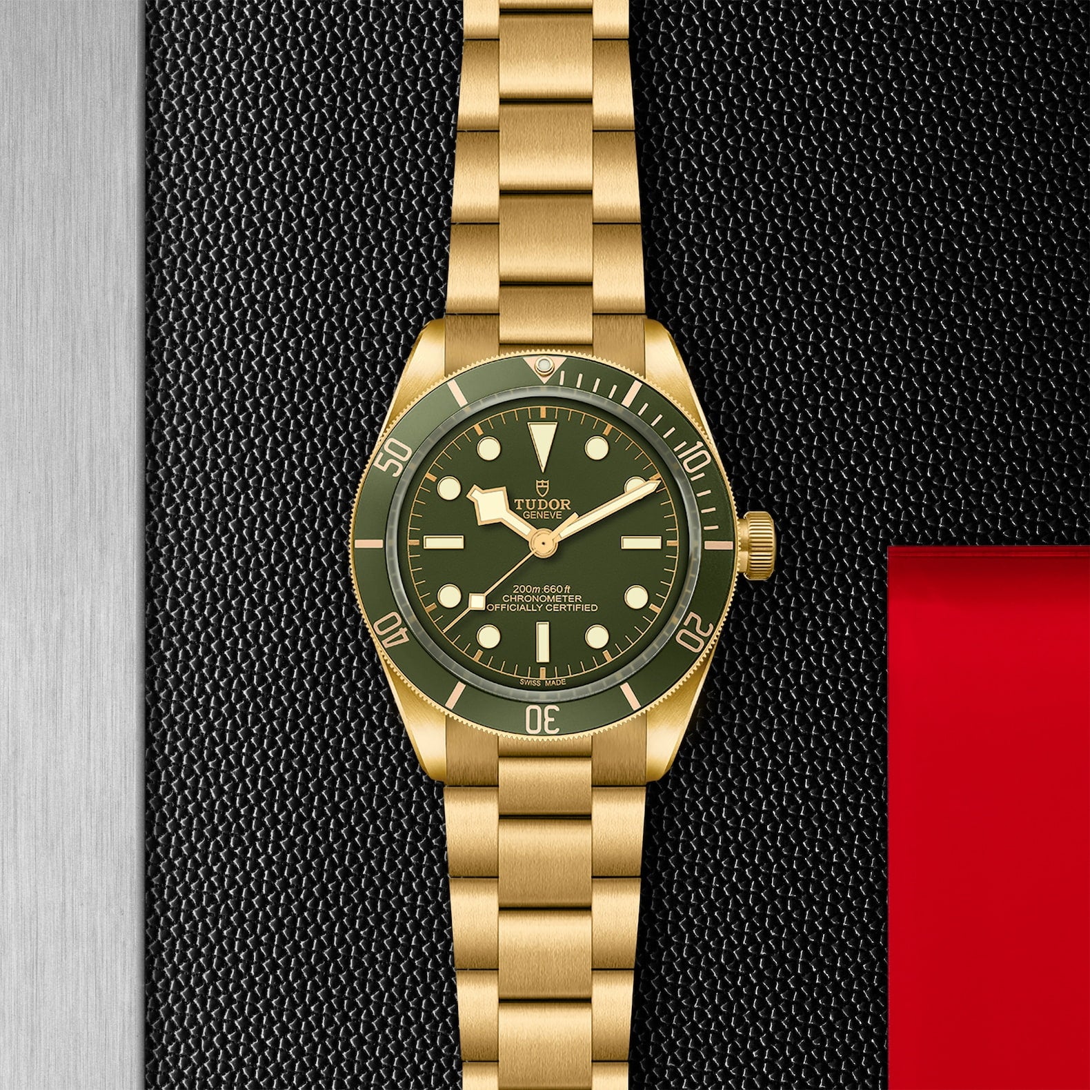 Black Bay 58 18K 39mm 18ct Yellow Gold Green Dial Bracelet Watch