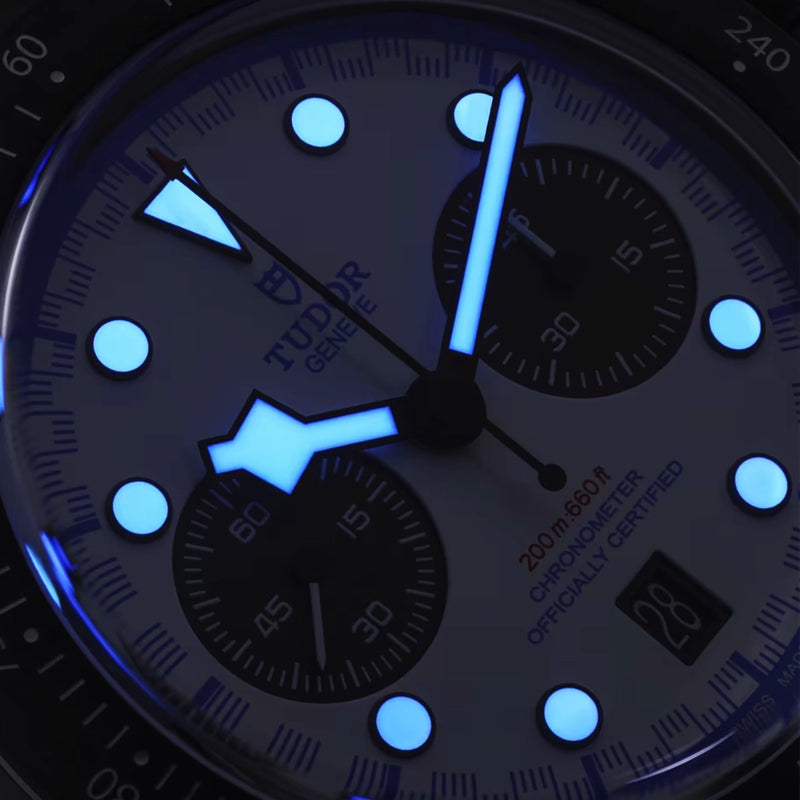 TUDOR Black Bay Chrono 42mm "Carbon 25" White Dial Chronograph Watch - Berry's Jewellers