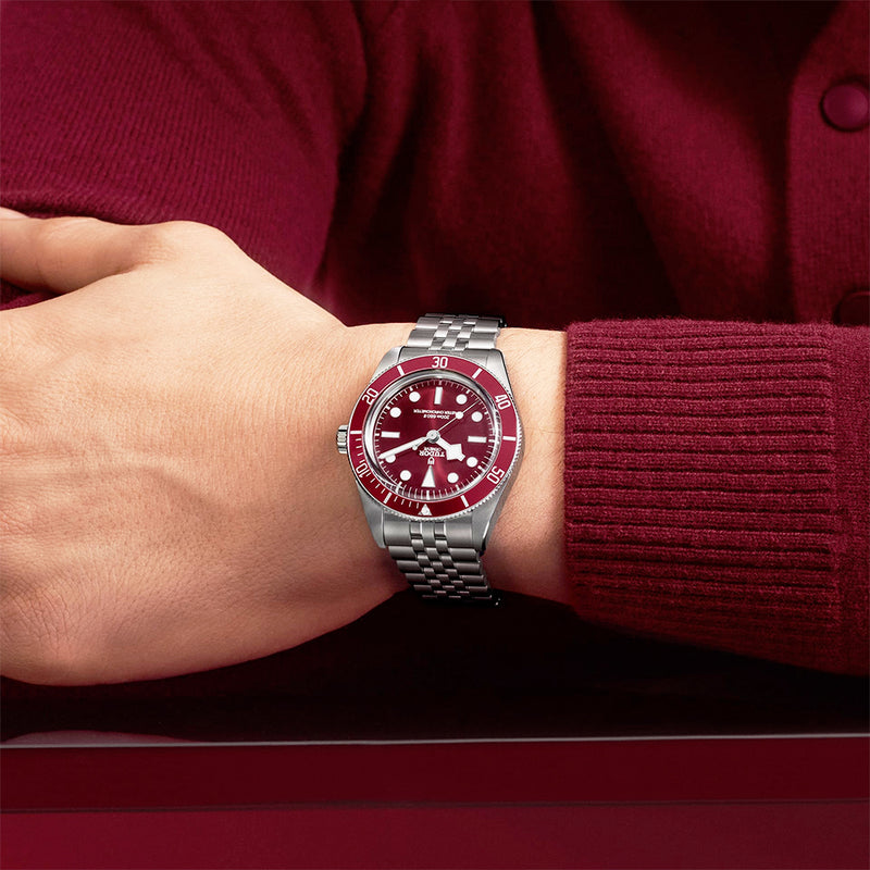 TUDOR Black Bay 58 Burgundy Red Dial & Bezel Five-Link Bracelet Watch - Berry's Jewellers