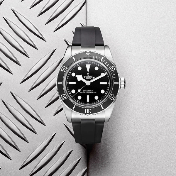 TUDOR Black Bay 41mm Monochrome Black Dial & Bezel Men's Rubber Strap Watch - Berry's Jewellers