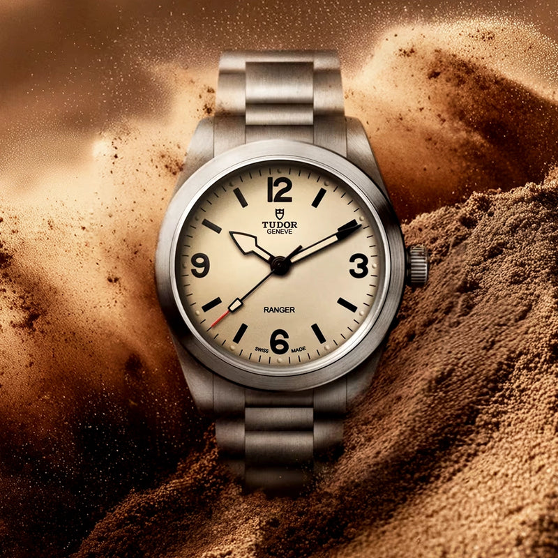 Ranger 36mm Beige Domed Dial Automatic Bracelet Watch