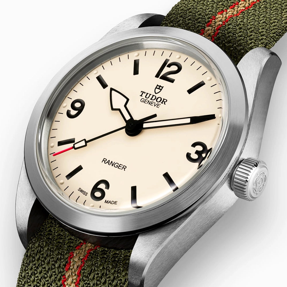 TUDOR Ranger 36mm Beige Domed Dial Automatic NATO Strap Watch - Berry's Jewellers