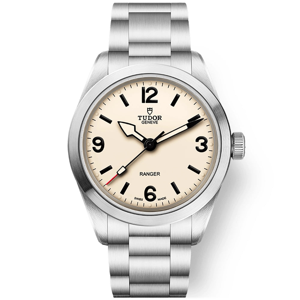 Ranger 39mm Beige Domed Dial Mens Automatic Bracelet Watch