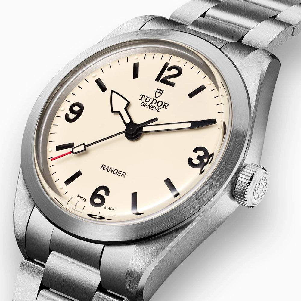 TUDOR Ranger 39mm Beige Domed Dial Mens Automatic Bracelet Watch - Berry's Jewellers