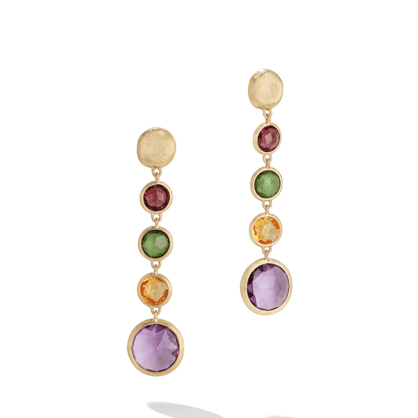 Marco Bicego Jaipur 18ct Yellow Gold Multicoloured Drop Earrings - Berry's Jewellers