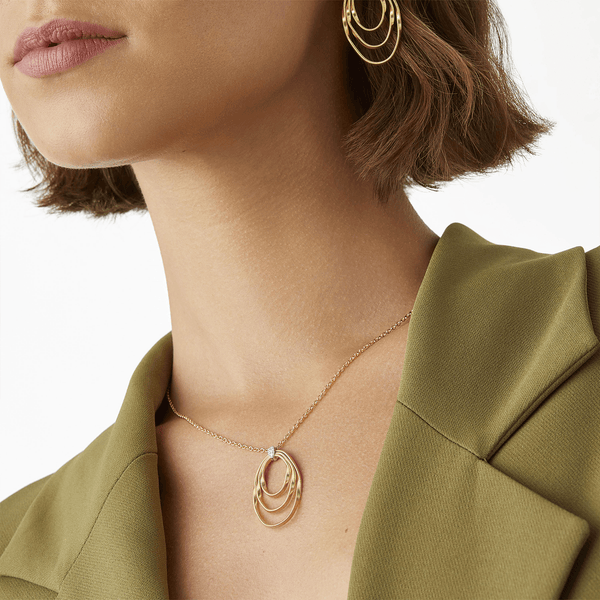 Marco Bicego Marrakech Onde 18ct Yellow Gold Diamond Element Pendant - Berry's Jewellers