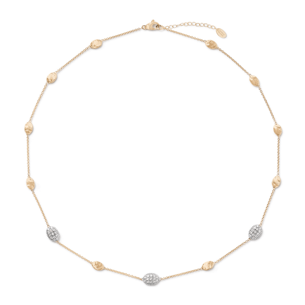 Marco Bicego Siviglia 18ct Yellow Gold Pave Diamond Set Necklace - Berry's Jewellers