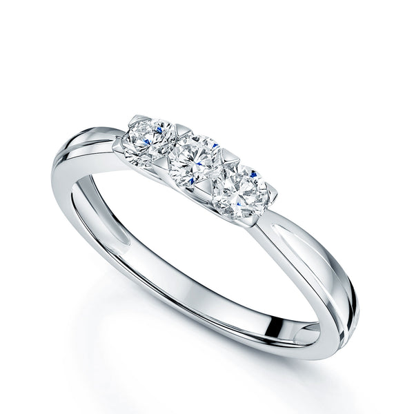 Berry's 18ct White Gold Round Brilliant Cut Three Stone Diamond Ring - Berry's Jewellers