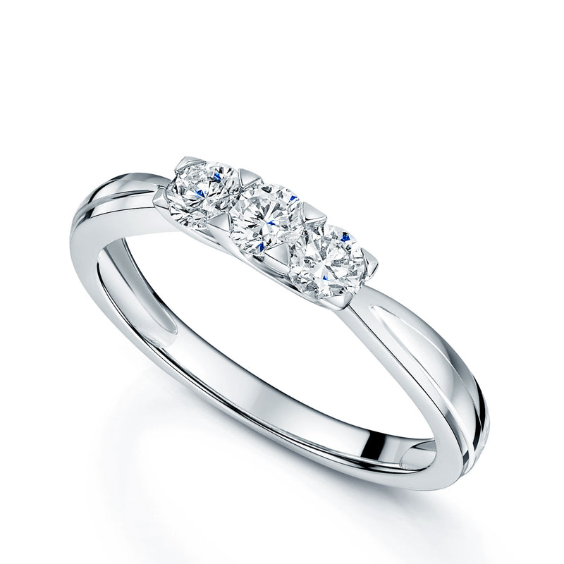 Berry's 18ct White Gold Round Brilliant Cut Three Stone Diamond Ring - Berry's Jewellers