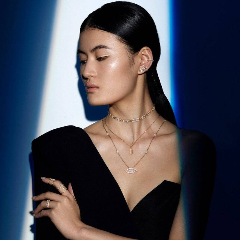 Messika Paris 18ct White Gold Baby Move 3 Moving & Pave Set Diamond Ring - Berry's Jewellers