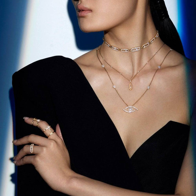 Messika Paris 18ct White Gold Baby Move 3 Moving & Pave Set Diamond Ring - Berry's Jewellers