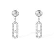 Move Uno 18ct White Gold Pave Set Diamond Drop Earrings
