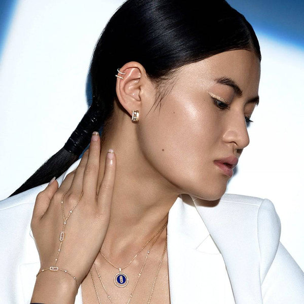 Messika Paris 18ct White Gold Move Romane Diamond Mini Hoop Earrings - Berry's Jewellers