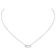 18ct White Gold Move Uno Single Diamond And Pave Set Diamond Necklace