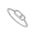 18ct White Gold Move Uno Single Diamond And Pave Set Diamond Ring
