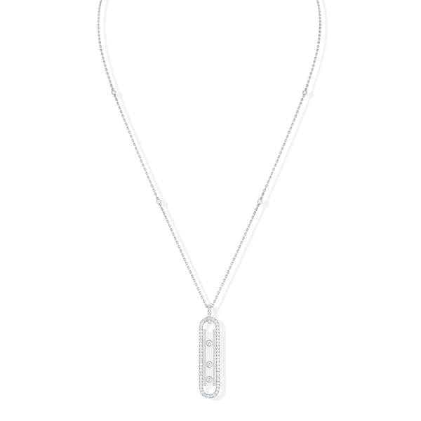 Messika Paris Move 10th PM 18ct White Gold Diamond Set Necklace - Berry's Jewellers