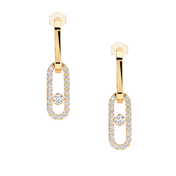 Messika Paris Move Link 18ct Yellow Gold Diamond Drop Earrings - Berry's Jewellers