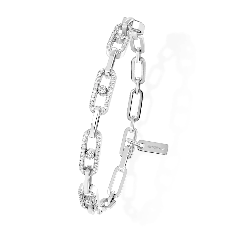 Messika Paris Move Link Multi 18ct White Gold Diamond Set Bracelet - Berry's Jewellers