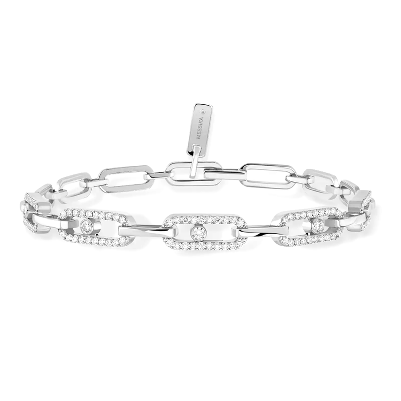 Messika Paris Move Link Multi 18ct White Gold Diamond Set Bracelet - Berry's Jewellers