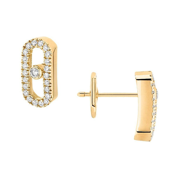 Messika Paris Move Uno 18ct Yellow Gold Diamond Earrings - Berry's Jewellers