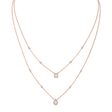 My Twin 2 Rows 18ct Pink Gold Diamond Necklace