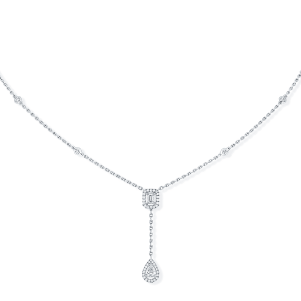 Messika Paris My Twin Tie 18ct White Gold Diamond Necklace - Berry's Jewellers
