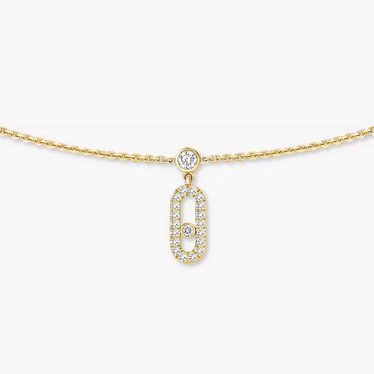Messika Paris Move Uno 18ct Yellow Gold Diamond Pendant Choker - Berry's Jewellers
