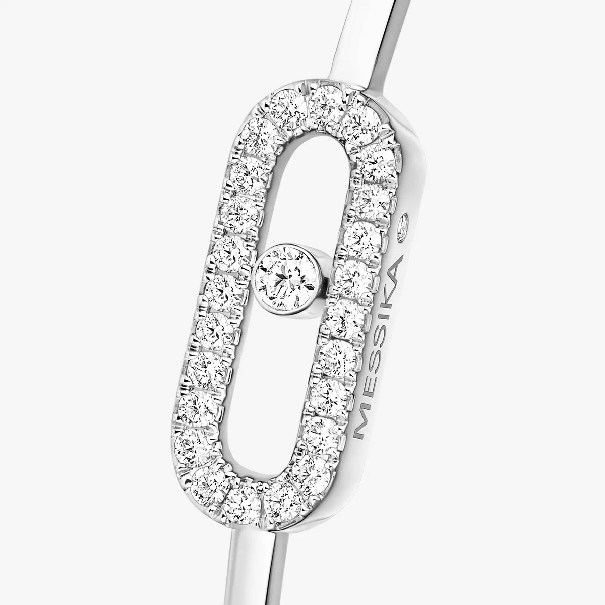 Messika Paris Move Uno 18ct White Gold Pave Diamond Set Flex Bangle - Berry's Jewellers