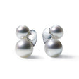 18ct White Gold Akoya Pearl Precious Heart Stud Earrings