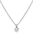 18ct white gold Cultured 8mm Pearl And Diamond Twist Style Pendant