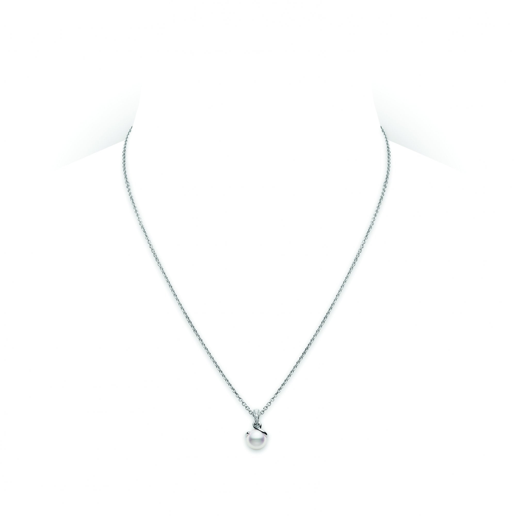 motimoti Silver White 1枚 V Code Necklace in Silver
