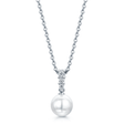 18ct White Gold Diamond & Akoya Pearl Morning Dew Pendant