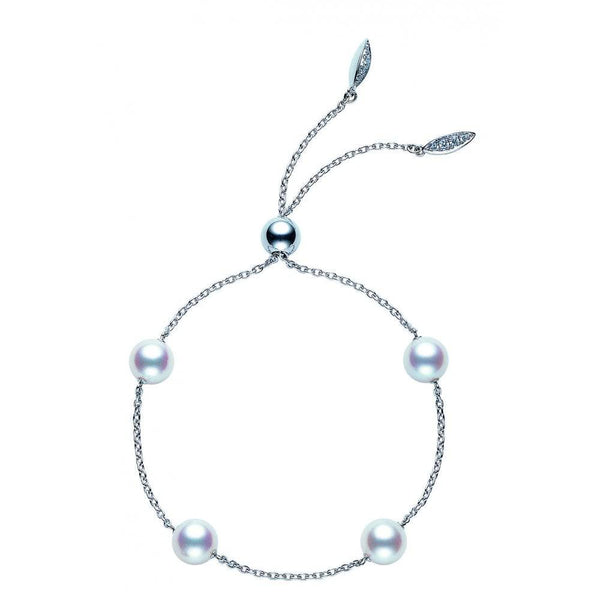 Mikimoto 18ct White Gold Pearl And Diamond Bracelet - Berry's Jewellers