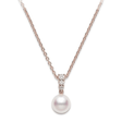 Morning Dew 18ct Rose Gold Diamond & Akoya Pendant