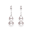 Morning Dew 18ct White Gold Pearl & Diamond Drop Earrings