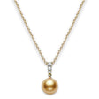 Morning Dew 18ct Yellow Gold Golden South Sea Pearl And Diamond Pendant