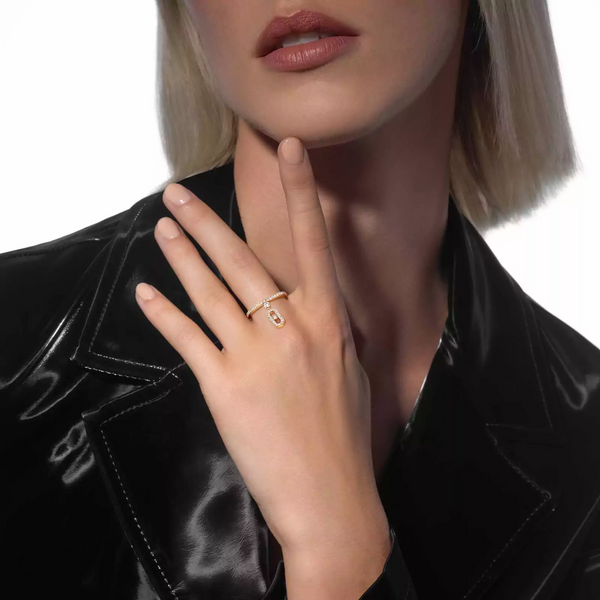 Messika Paris Move Uno 18ct Yellow Gold Diamond Drop Ring - Berry's Jewellers