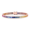 Berry's 18ct Rose Gold Rainbow Sapphire Tennis Bracelet - Berry's Jewellers