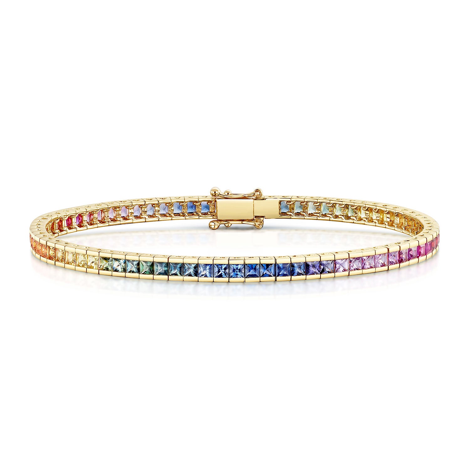 Berry's 18ct Yellow Gold Rainbow Sapphire Tennis Bracelet - Berry's Jewellers