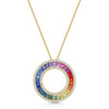 18ct Yellow Gold Sapphire Rainbow Pendant With Diamonds
