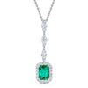 Berry's 18ct White Gold Emerald And Diamond Halo Pendant - Berry's Jewellers