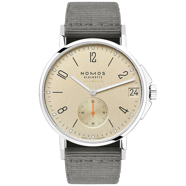 NOMOS Glashütte Ahoi Neomatik 38mm Date Sand Dial Sky Automatic Watch - Berry's Jewellers