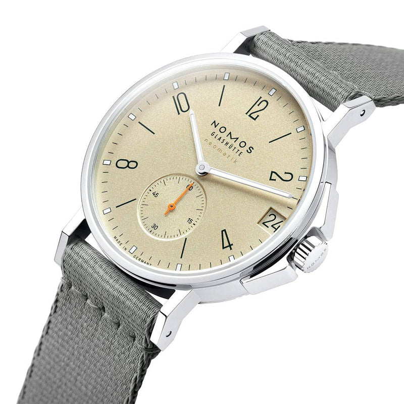 NOMOS Glashütte Ahoi Neomatik 38mm Date Sand Dial Sky Automatic Watch - Berry's Jewellers