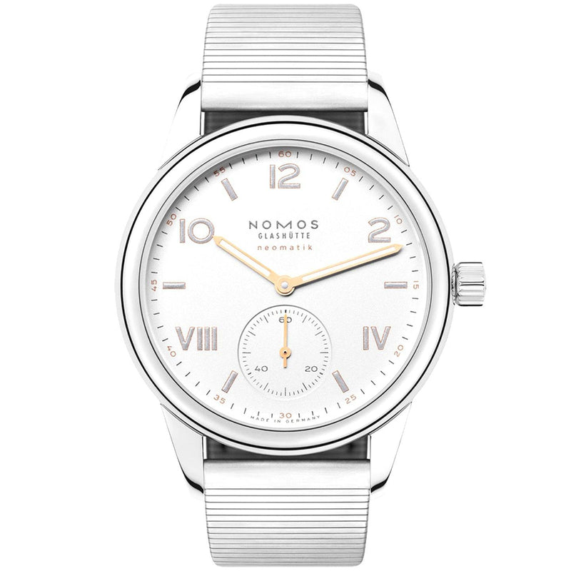 NOMOS Glashütte Club Campus 37mm White/Rose Dial Automatic Bracelet Watch - Berry's Jewellers