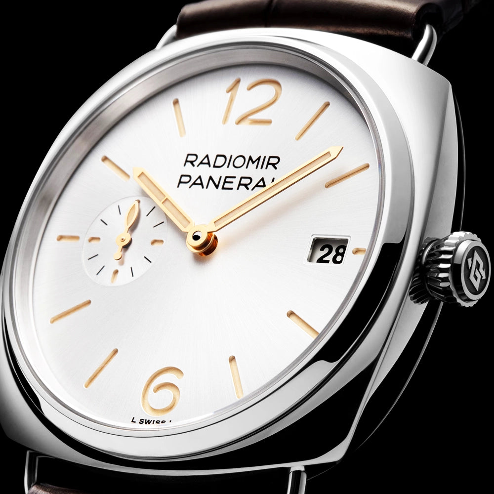 Panerai Radiomir Quaranta 40mm White/Gold Dial Automatic Strap Watch - Berry's Jewellers