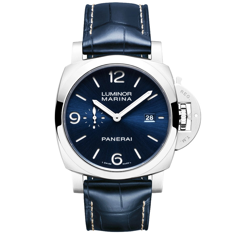 Panerai Luminor Marina Steel Blue Dial 44mm Automatic Strap Watch - Berry's Jewellers